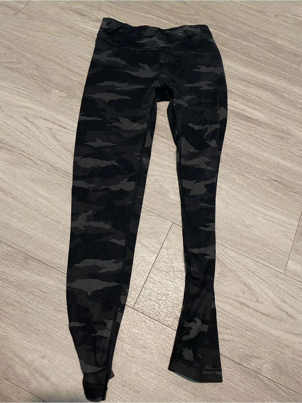 Athleta Black and Charcoal Camo Kids Leggings